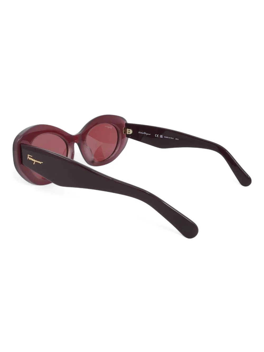 Shop Ferragamo Eyewear Oval-frame Sunglasses