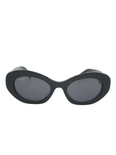 Ferragamo Eyewear lentes de sol "Black" con armazón ovalada