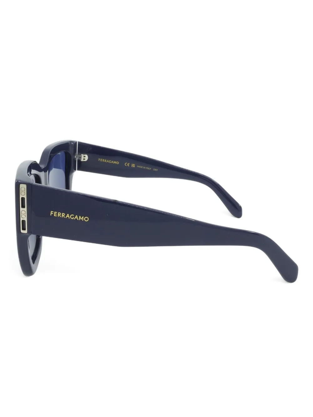 Ferragamo Zonnebril met vierkant montuur Blauw