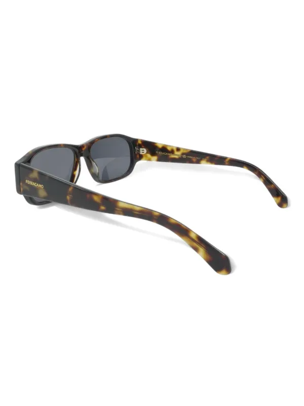 Ferragamo Eyewear スクエアフレーム サングラス | ブラウン | FARFETCH JP