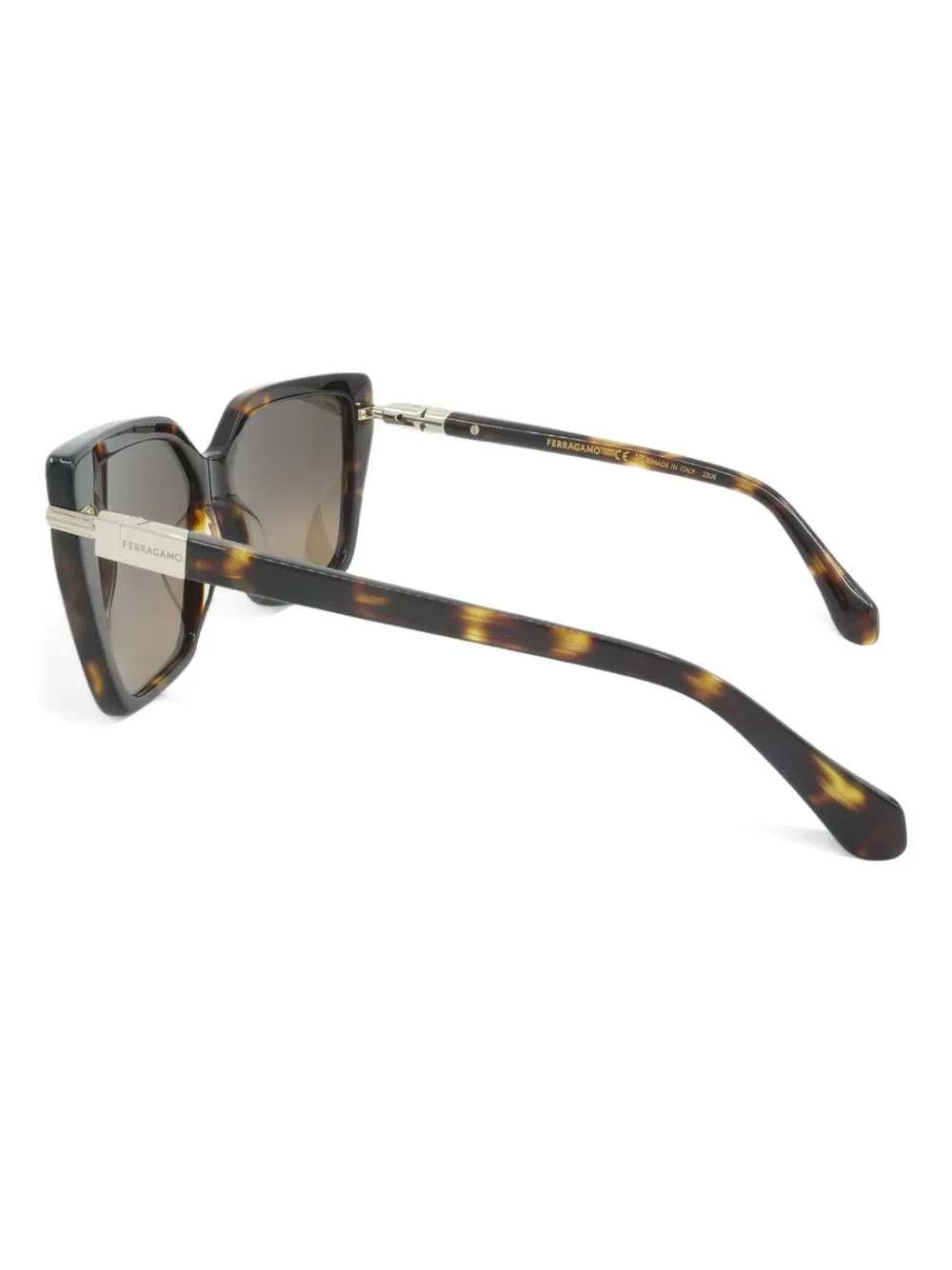 Ferragamo Eyewear Zonnebril met oversized montuur Bruin