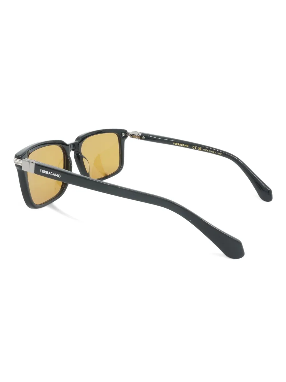 Ferragamo Eyewear "Black" zonnebril met vierkant montuur Zwart