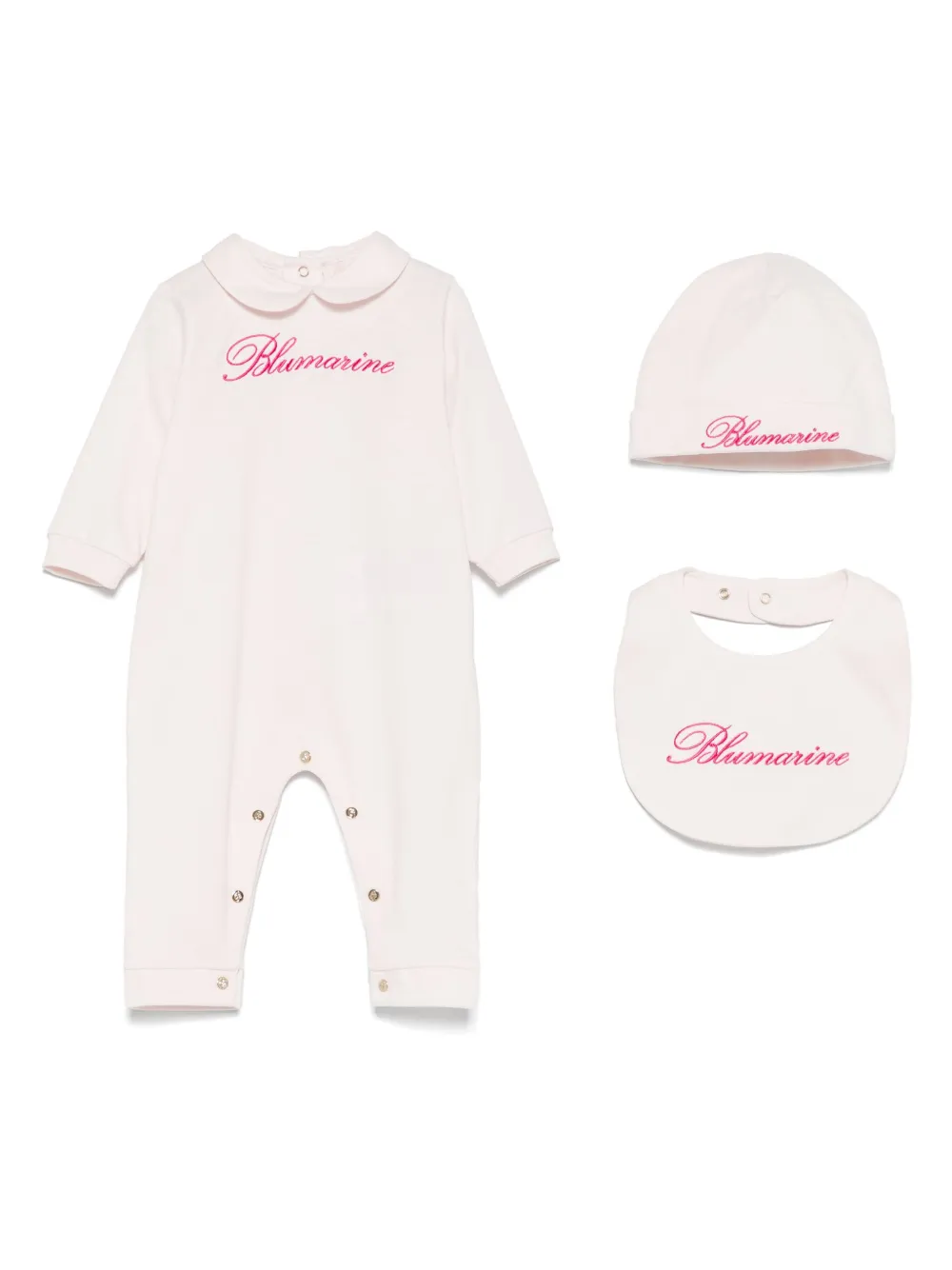 Image 1 of Miss Blumarine logo-embroidered romper set (three pieces)