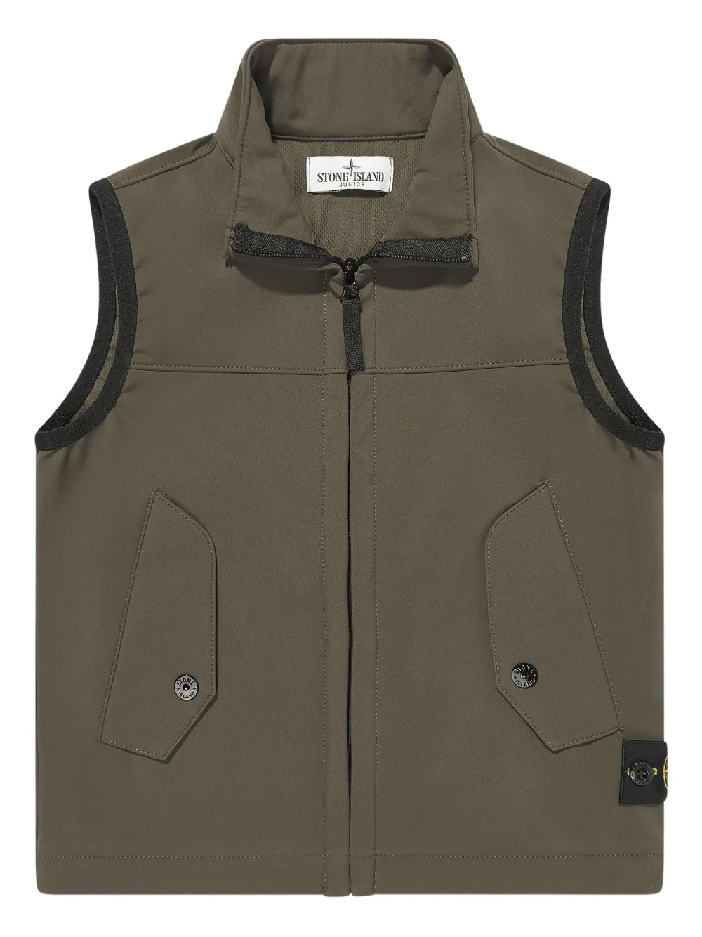 Stone Island Junior Gilet met Compass-logopatch Groen