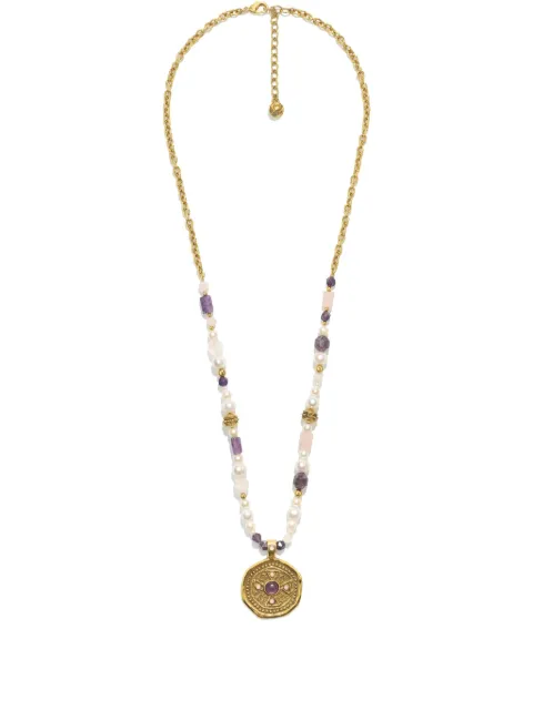 Goossens Syracuse Long Medal & Freshwater Pearls necklace