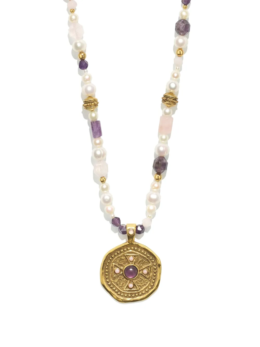 Goossens Syracuse Long Medal & Freshwater Pearls necklace | Women | Image 2