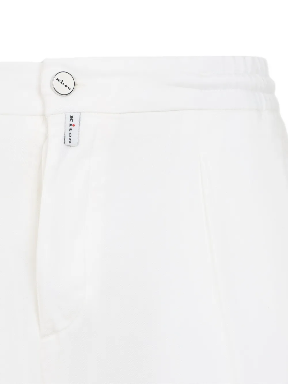 KITON LOGO-PATCH STRAIGHT TROUSERS