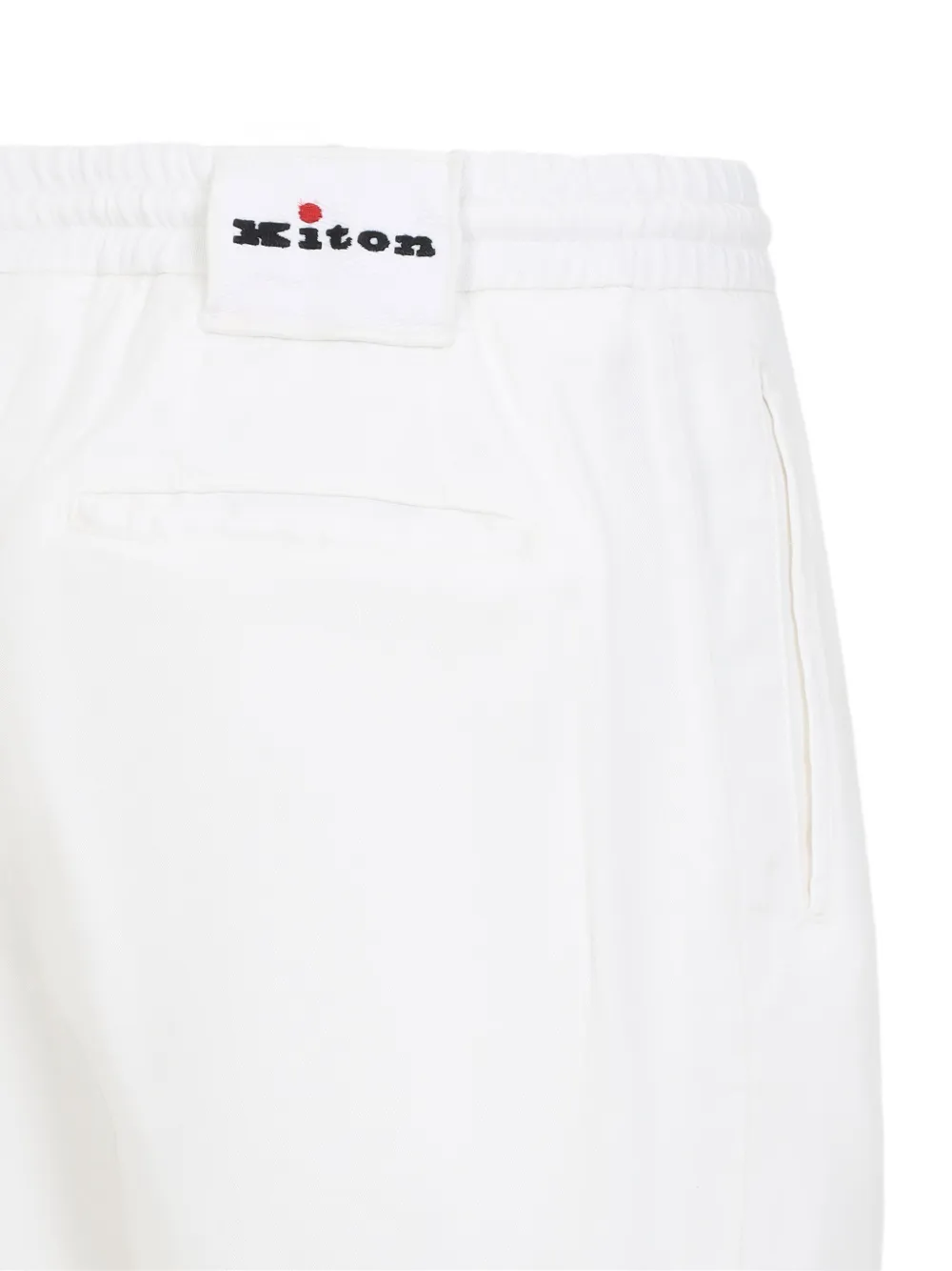 KITON LOGO-PATCH STRAIGHT TROUSERS