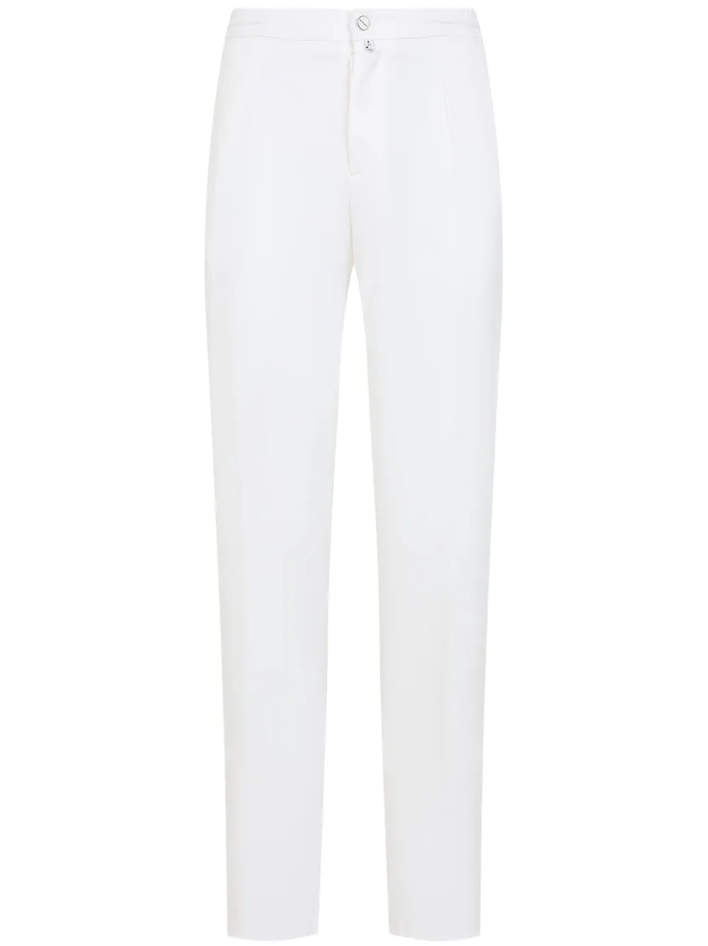 logo-patch straight trousers