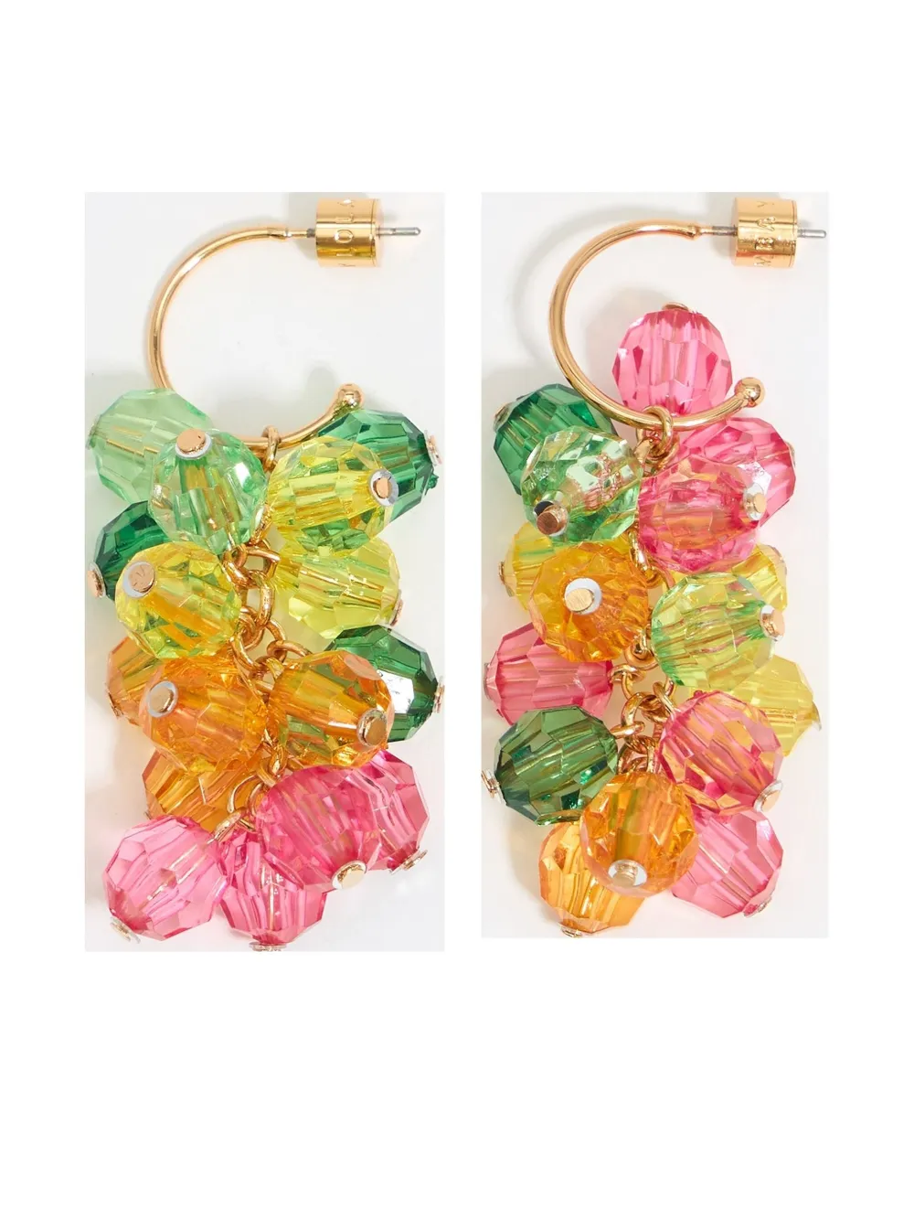 Bimba Y Lola Bead-embellished Hoop Earrings In Gold