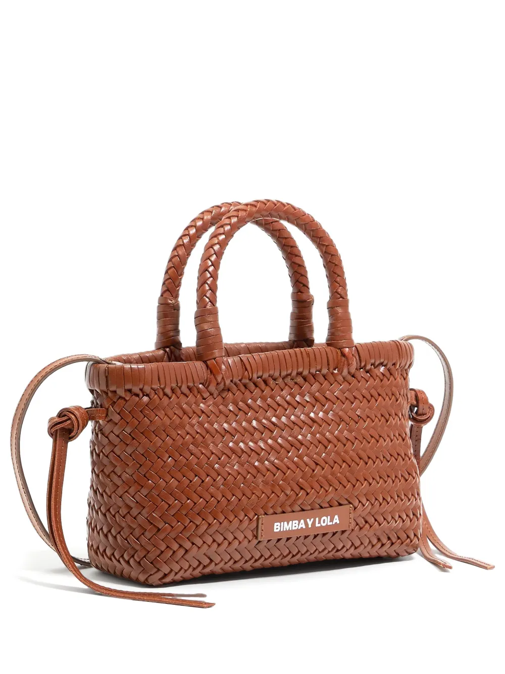 Bimba y Lola Geweven shopper Bruin