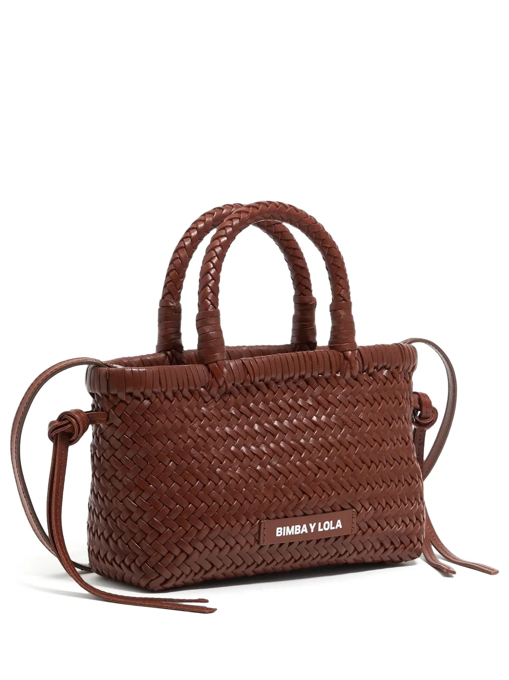 Bimba y Lola Geweven shopper Bruin