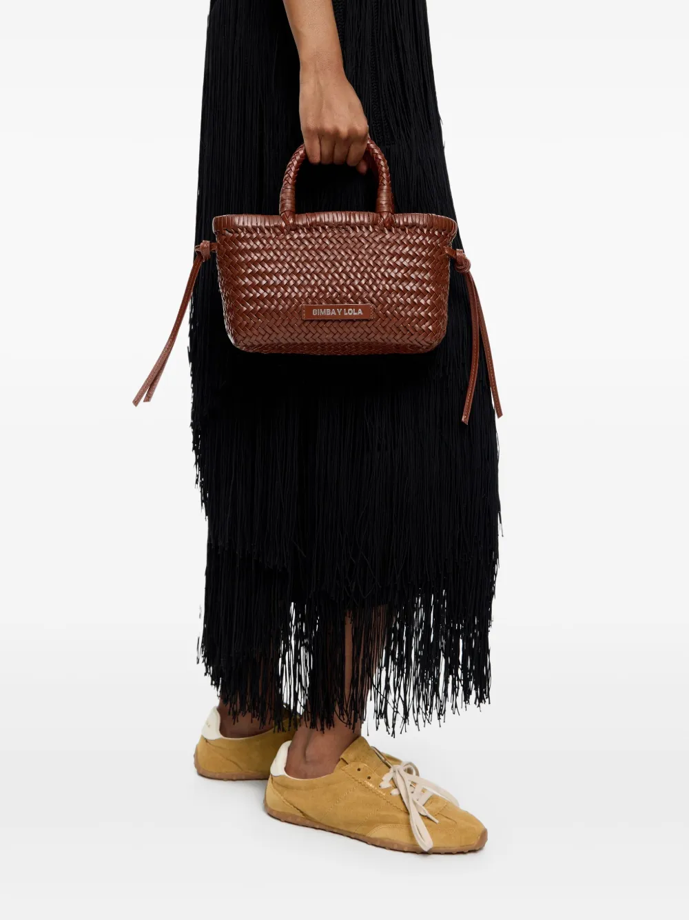 Bimba y Lola Geweven shopper Bruin