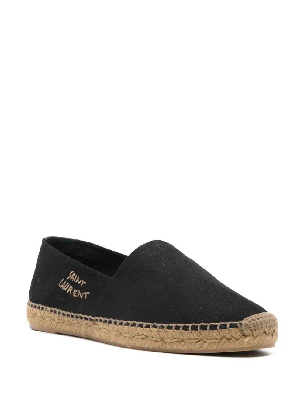 Saint Laurent logo-embroidered espadrilles Black