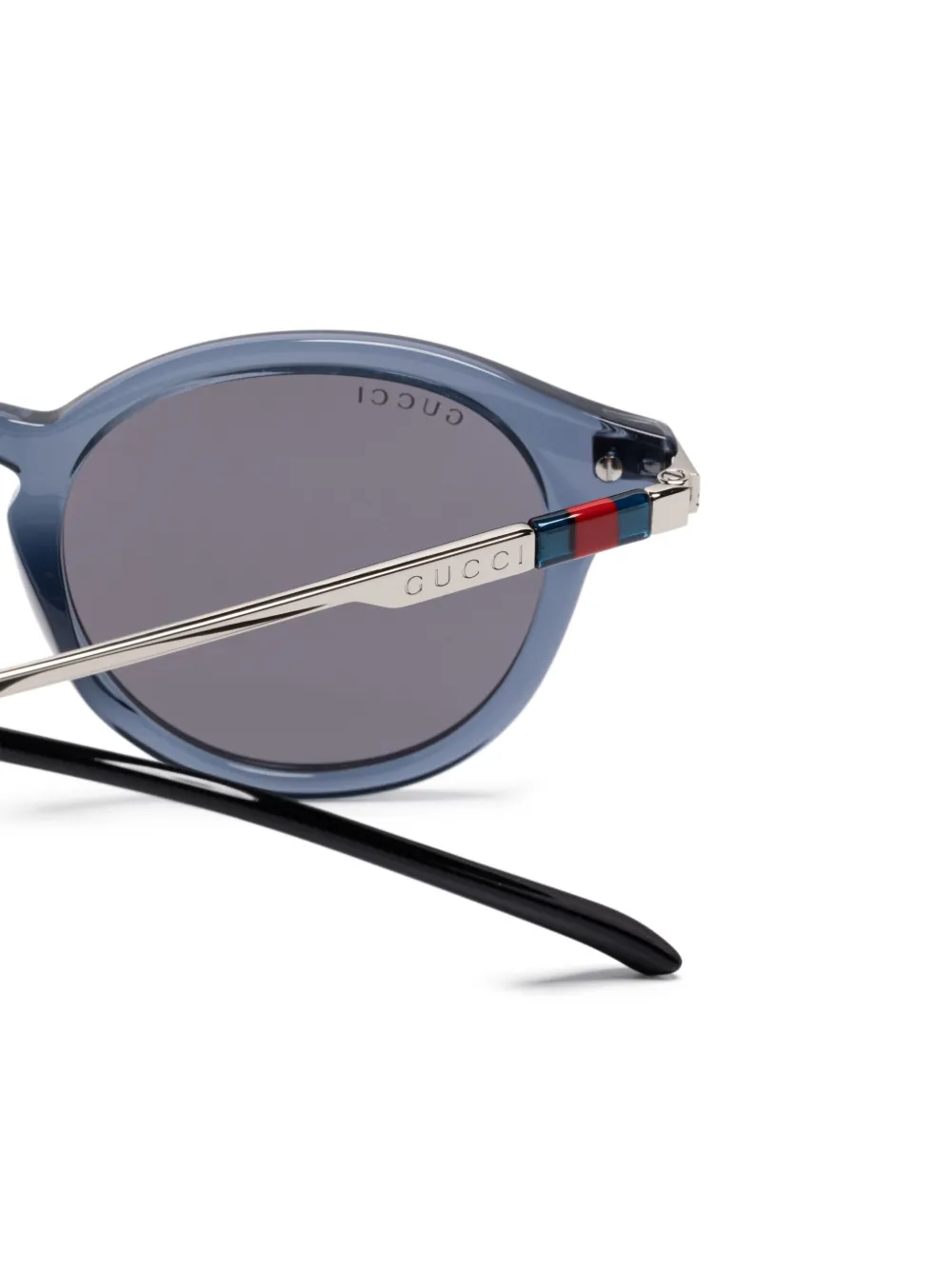 Gucci Eyewear Zonnebril met rond montuur Blauw