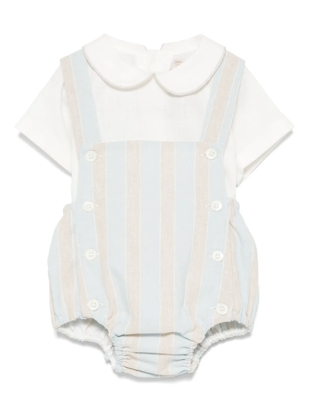 La Stupenderia Stripe Shorties Set In White