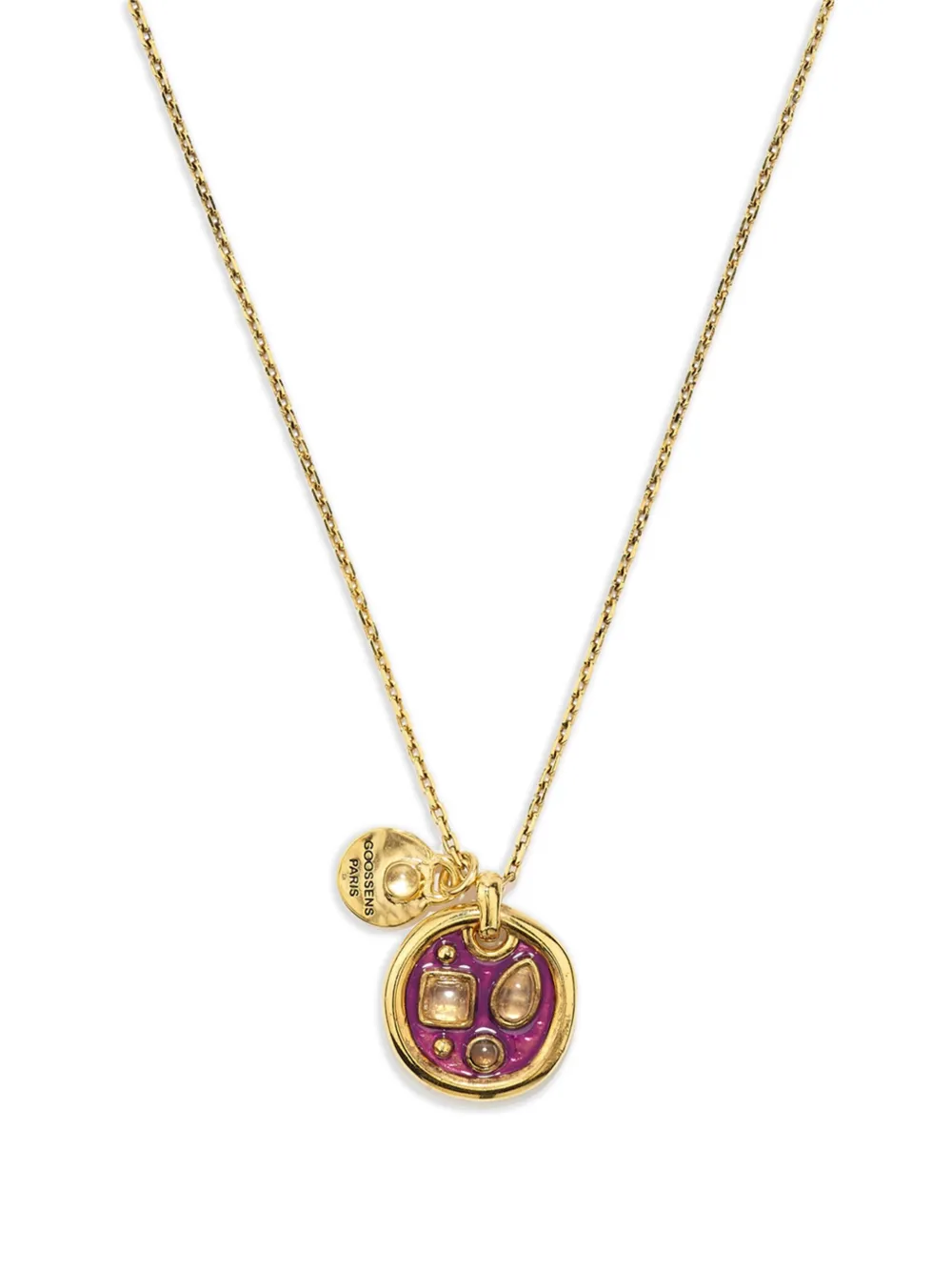 Goossens Boucle Cocktail Thin Pendant Necklace In Gold