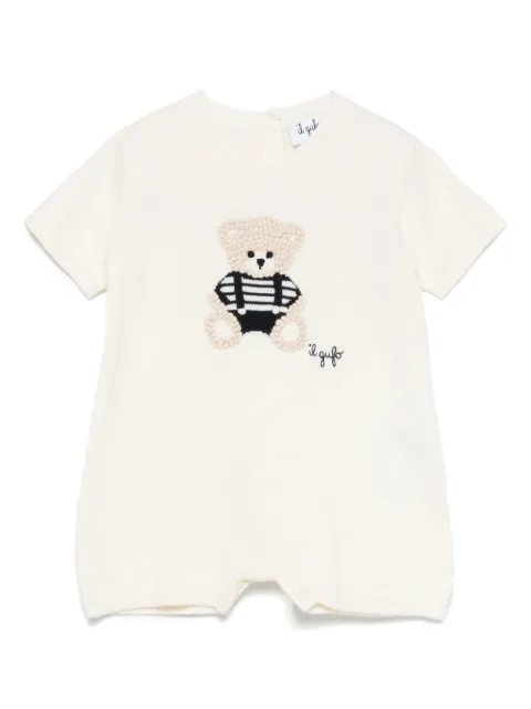Il Gufo bear-embroidered body 