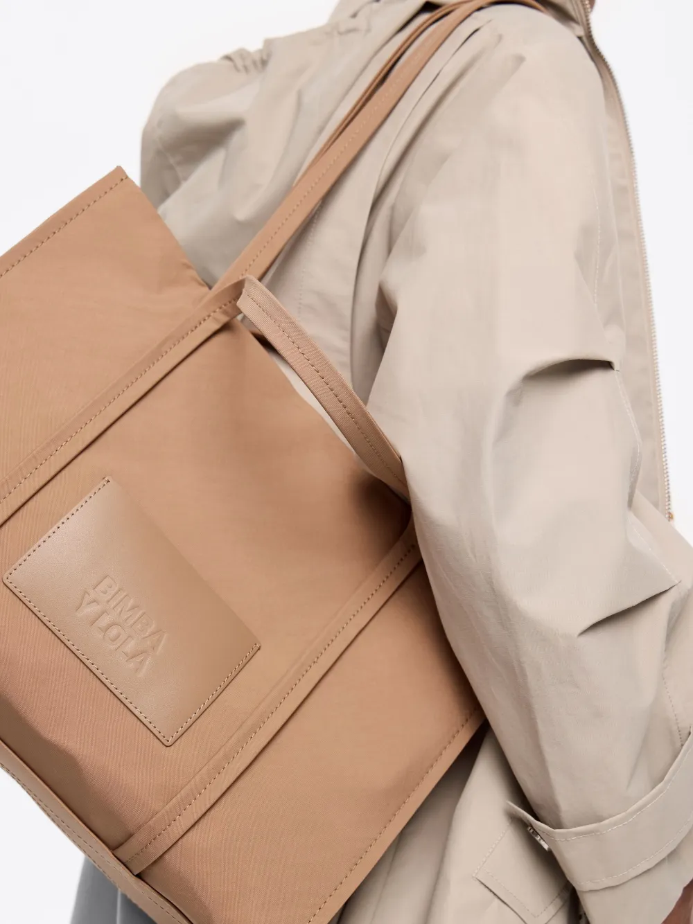 Bimba y Lola Leren shopper Beige