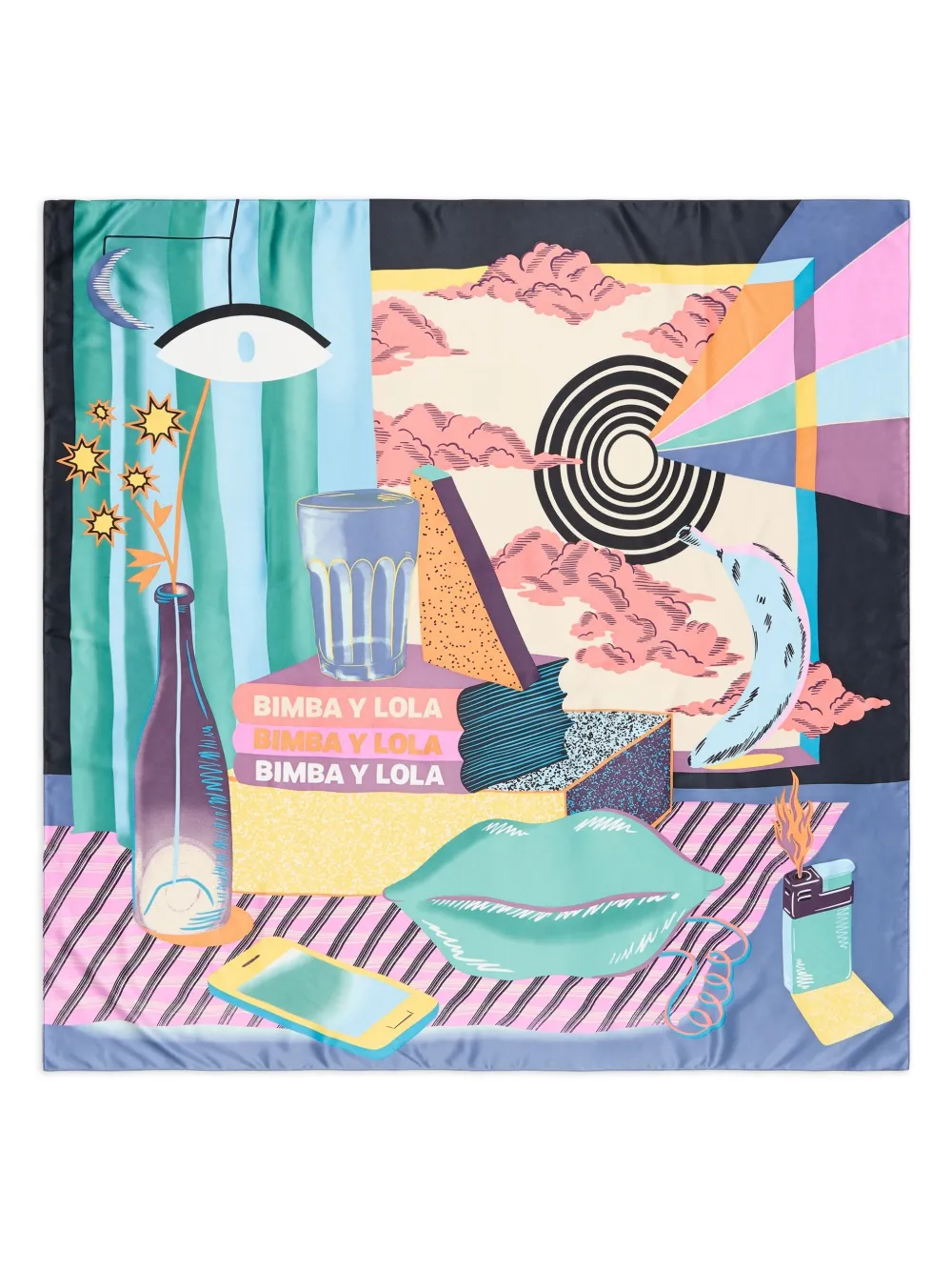 Bimba y Lola グラフィック スカーフ - ブルー Bimba y Lola グラフィック スカーフ - ブルー