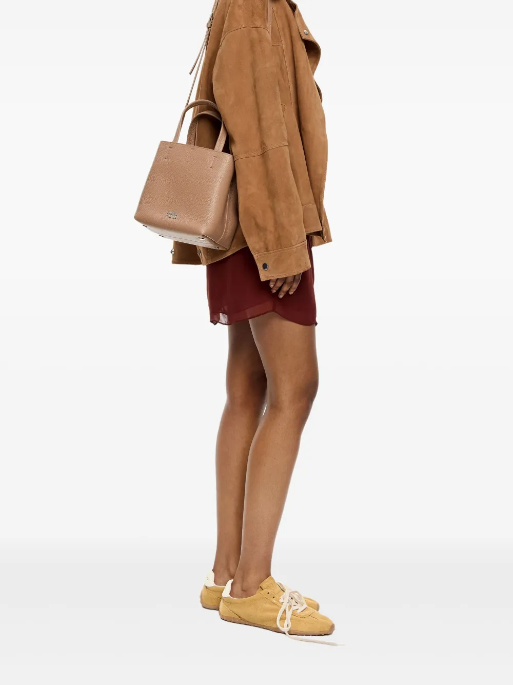 Bimba y Lola small leather tote bag - Bruin