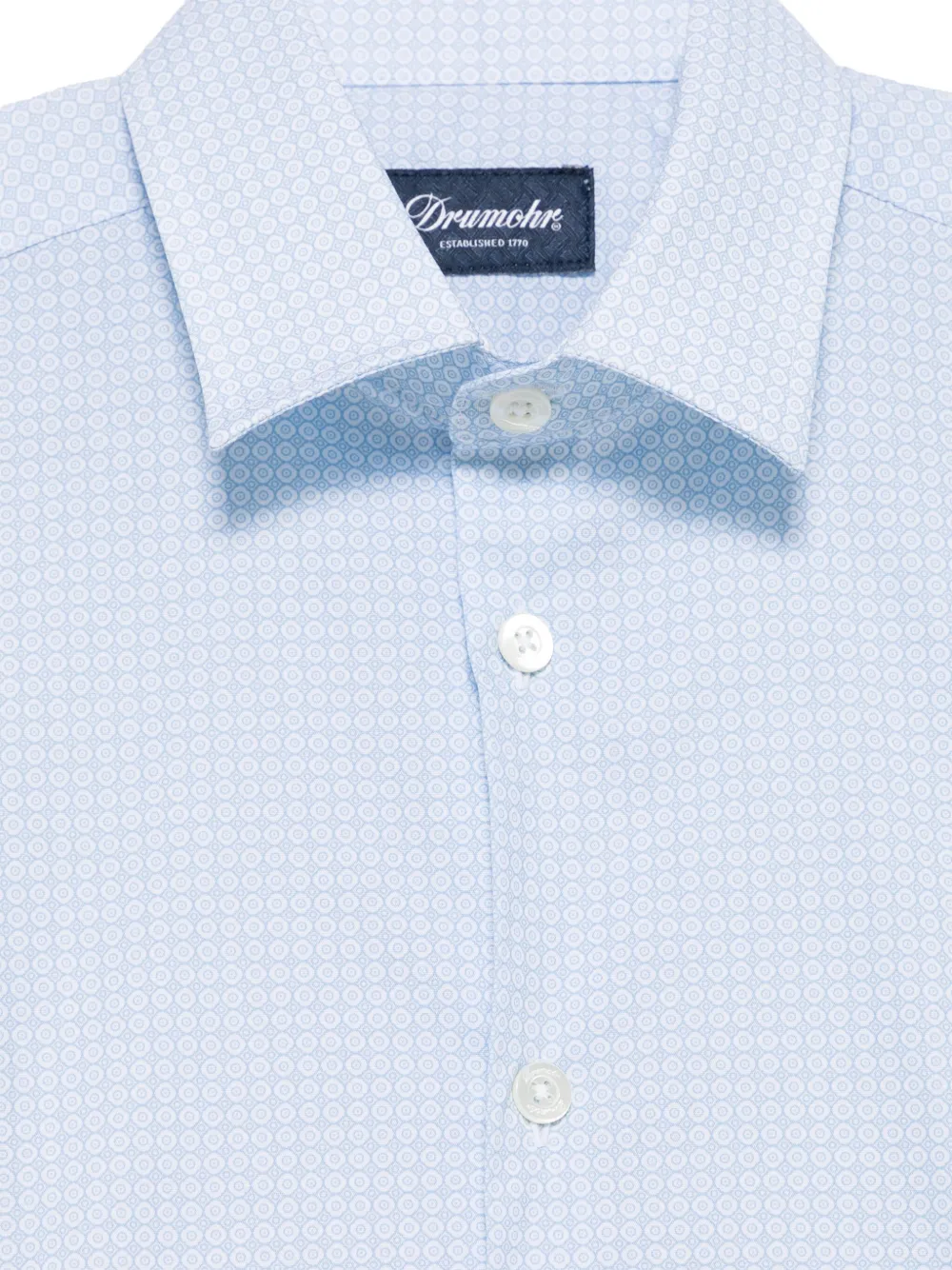 Drumohr Kids Shirt met micro-patroon Blauw