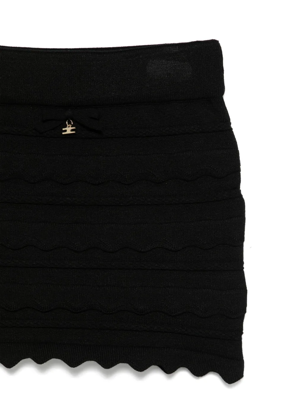 Shop Elisabetta Franchi La Mia Bambina Knitted Skirt Set In Black