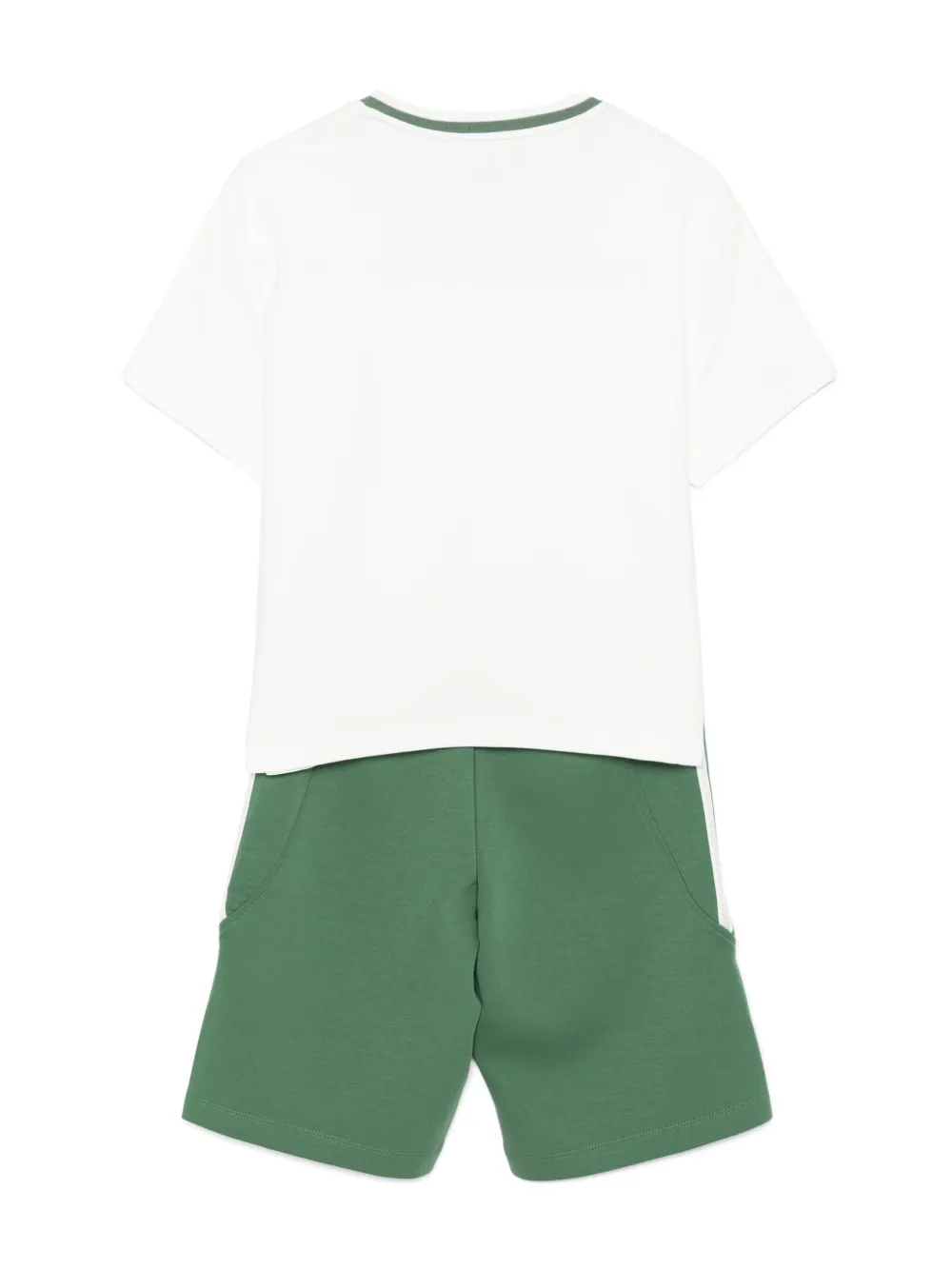 Emporio Armani Kids stripe-detail short set - Groen