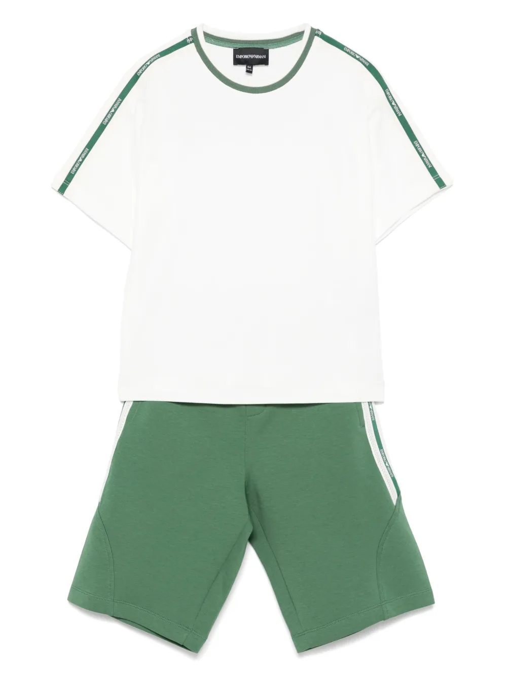 Emporio Ar i Kids Shorts met gestreept detail Groen