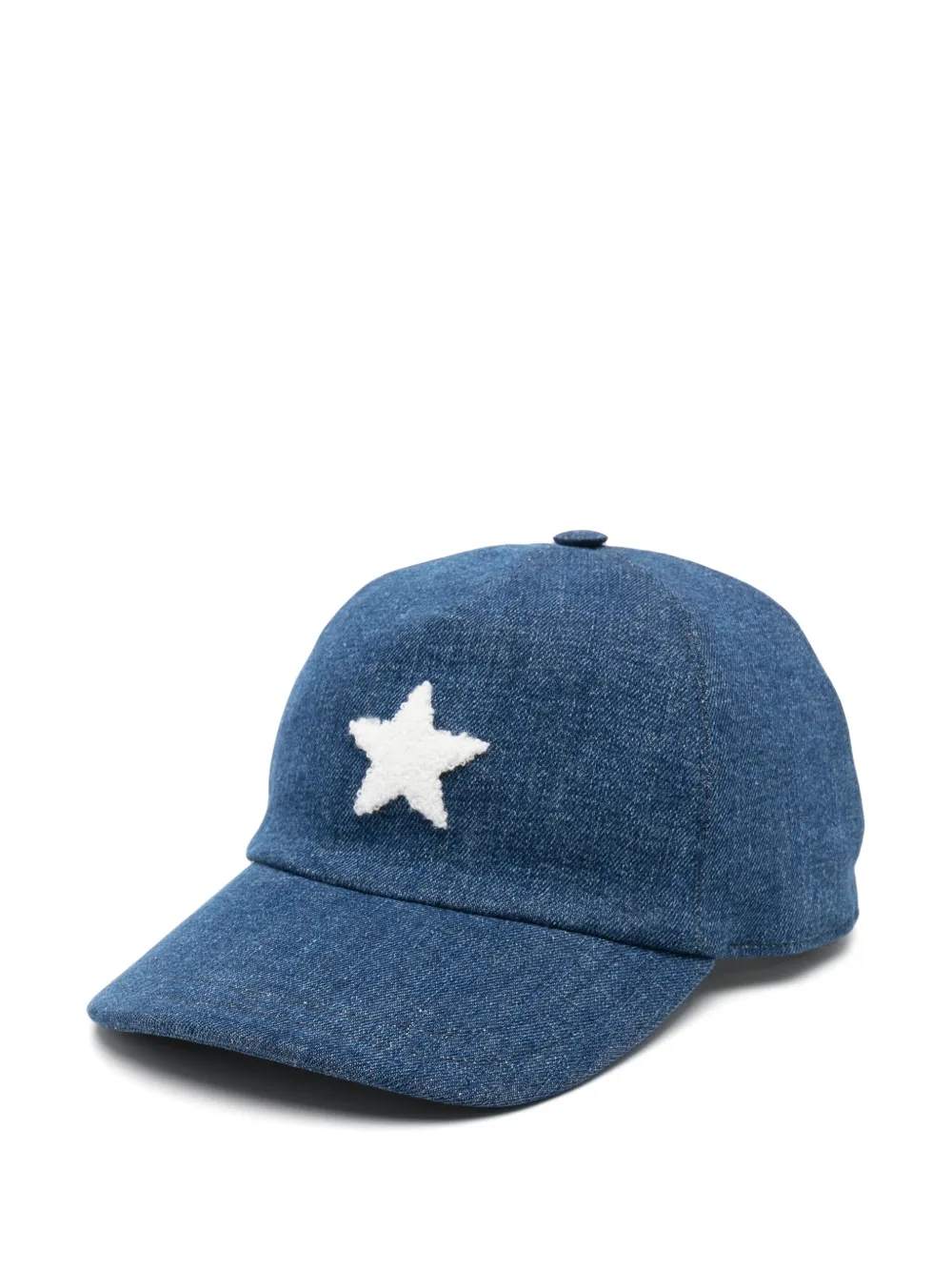 embossed-star denim cap