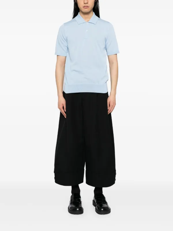 トップス 00s COMME des GARCONS PLUS knit polo Comme Des Garçons Shirt Knitted Polo Shirt | Blue | FARFETCH