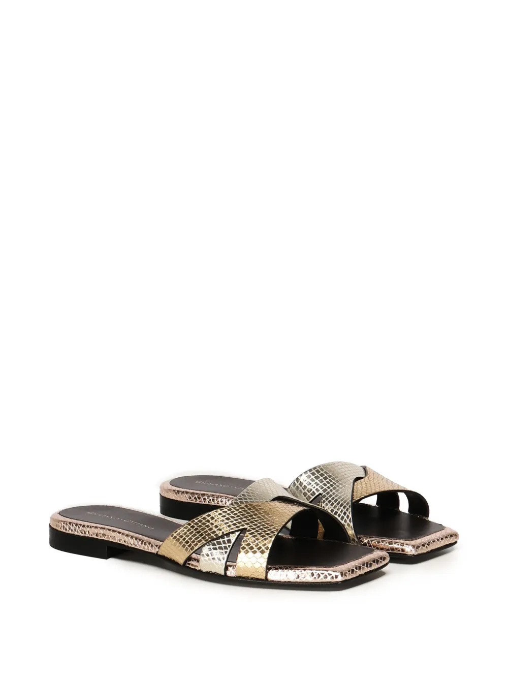 Giuliano Galiano leather slides - Goud