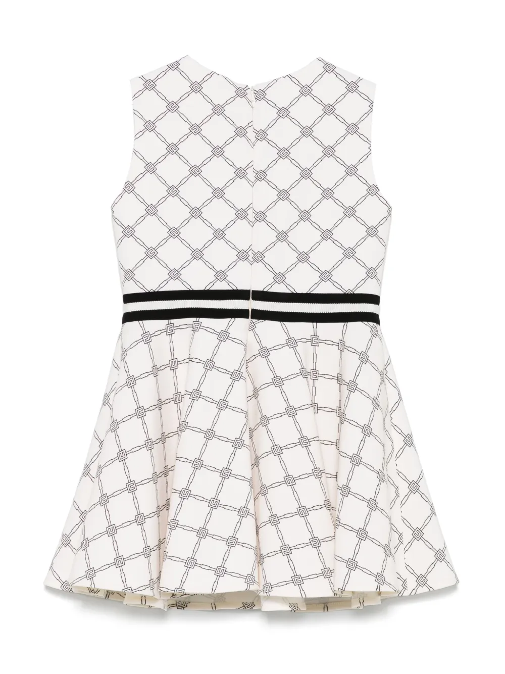 Elisabetta Franchi La Mia Bambina Jurk met jacquard logo Wit