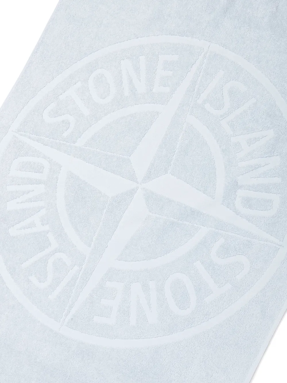 Shop Stone Island Junior Compass-motif Towel In 蓝色