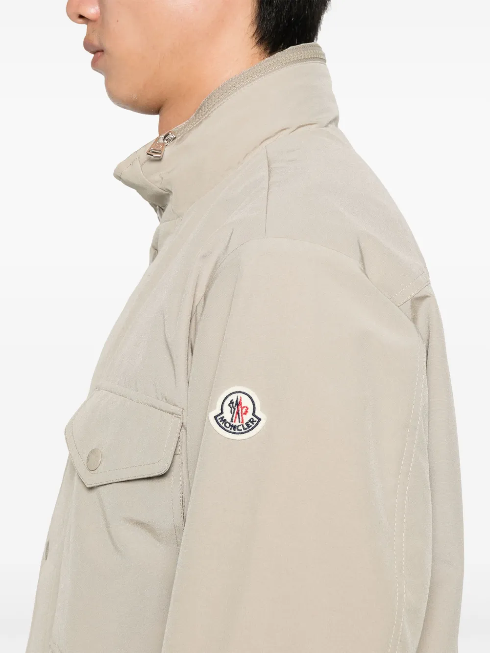 Moncler Bomberjack met logopatch Beige