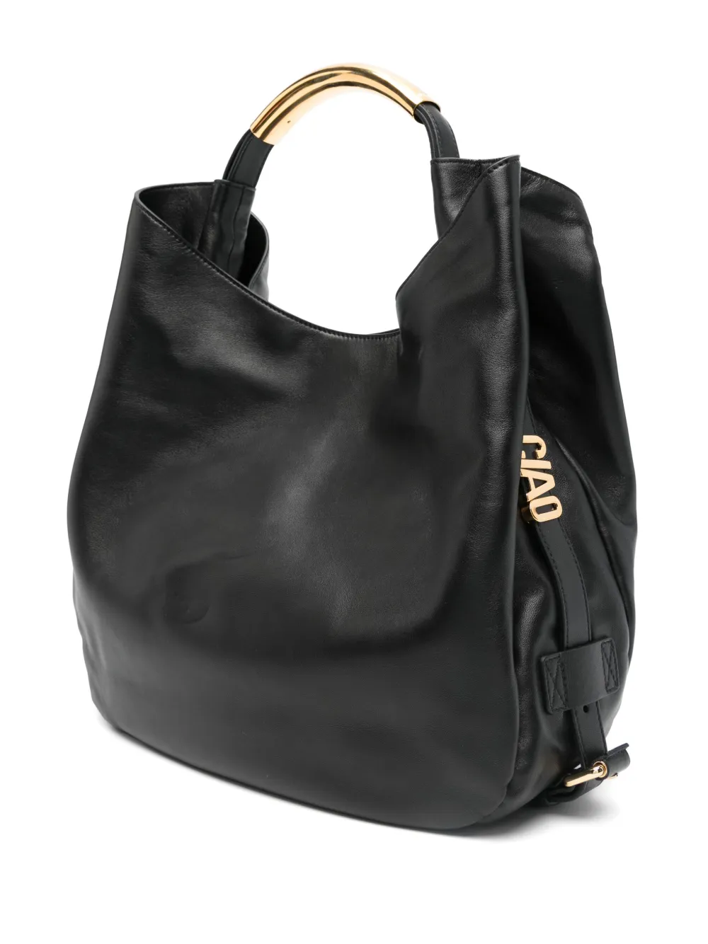 Moschino Leren shopper Zwart