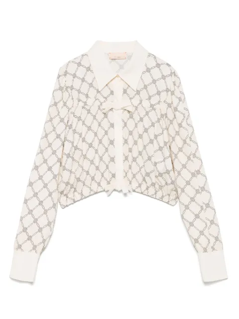 Elisabetta Franchi La Mia Bambina Bluse aus Logo-Jacquard