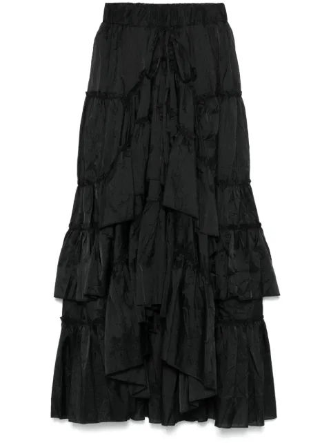 Isabel Benenato falda midi con capas escalonadas