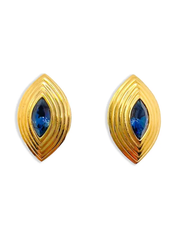 Givenchy Pre-owned 1980s Crystal-embellished Earrings in Yellow
