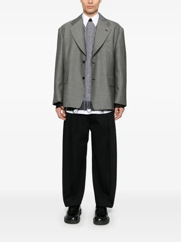 Black Comme Des Garçons ヘリンボーン ジャケット | グレー