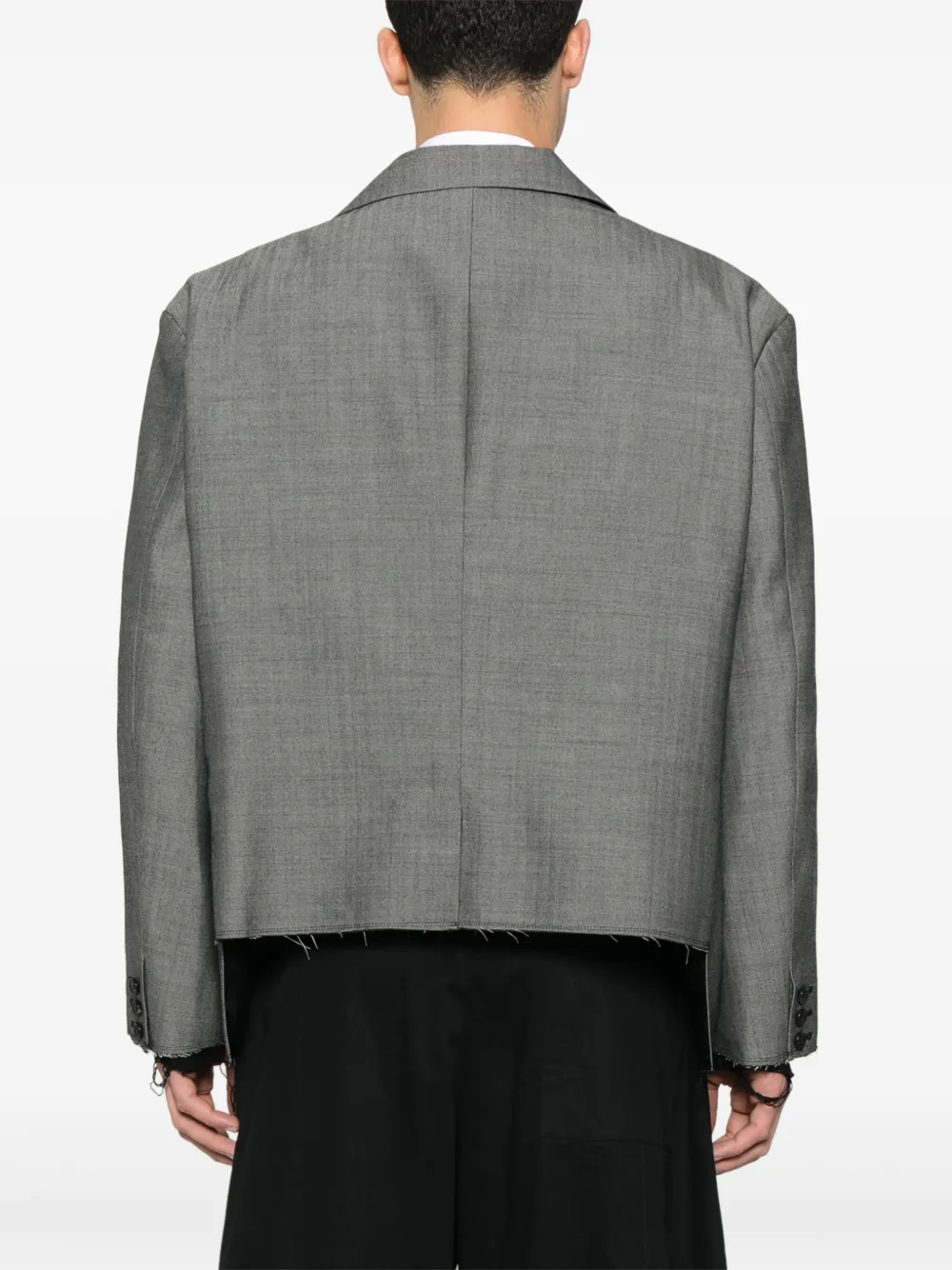 Black Comme Des Garçons Blazer met visgraatpatroonn Grijs