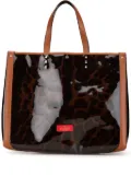 Valentino Garavani Pre-Owned 2018-2024 Small PVC Leopard Print Rockstud Shopping tote bag - Brown