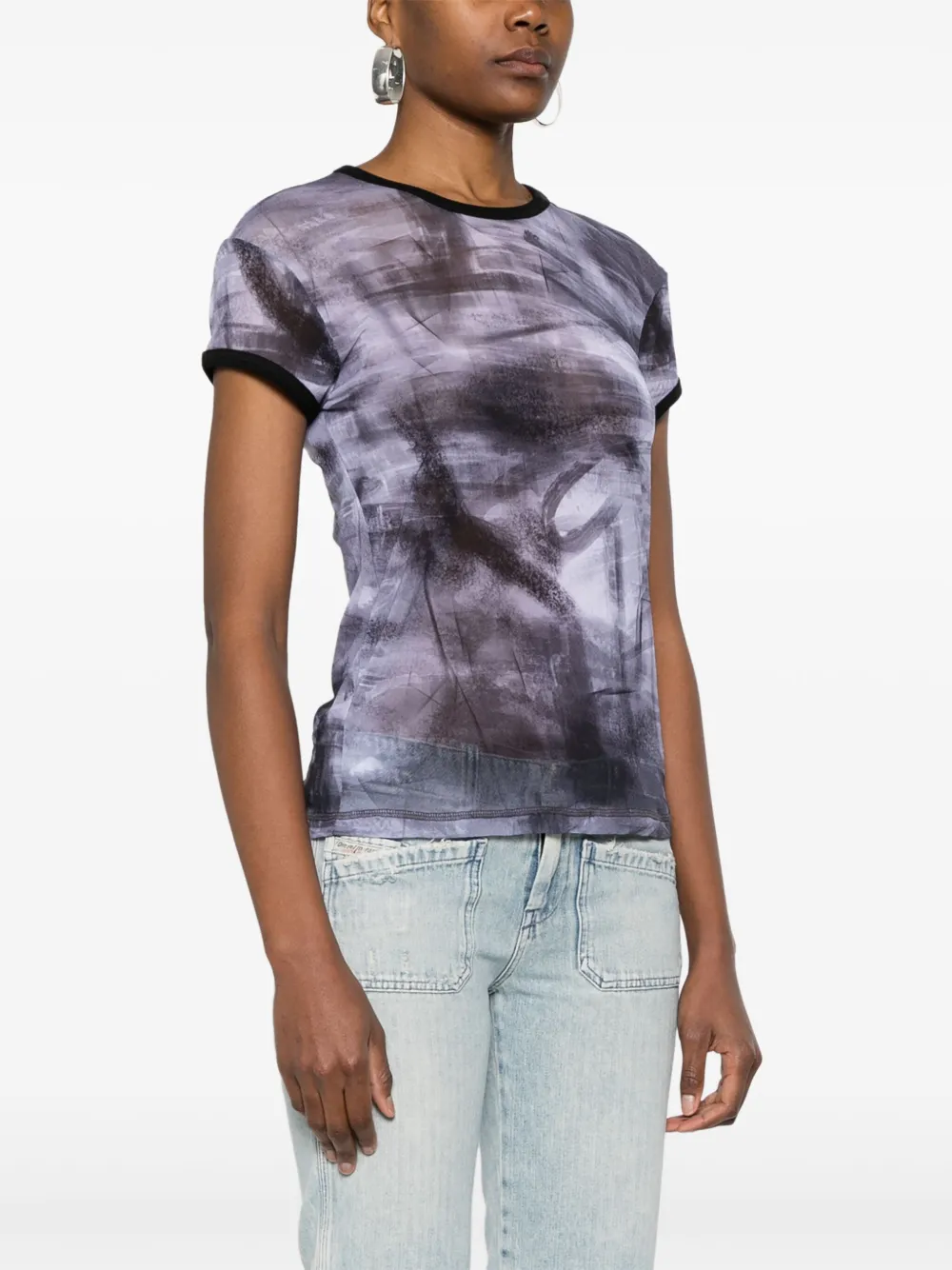 Helmut Lang T-shirt met grafische print Zwart