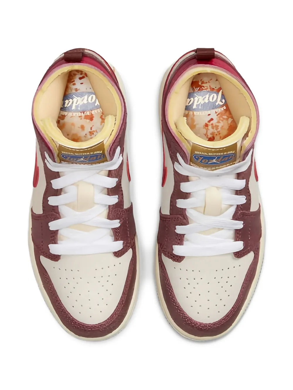 Jordan Kids Jordan 1 Mid SE "Coconut Milk Dark Pony Pale Vanilla Varsity Red" sneakers