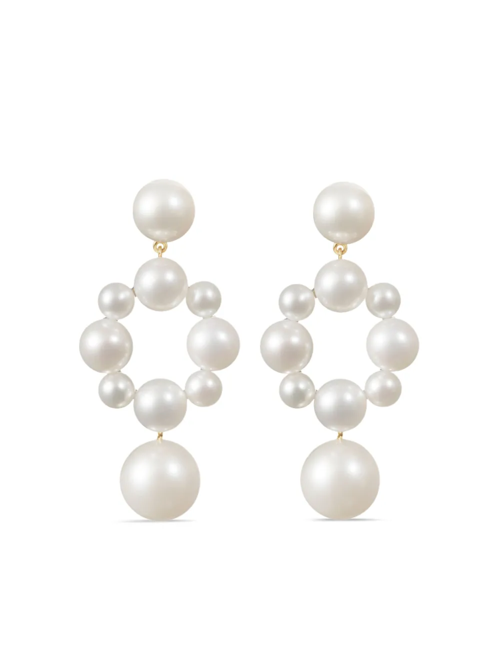 Sophie Bille Brahe Nebula パール ピアス 14Kイエローゴールド - ホワイト Sophie Bille Brahe Nebula パール ピアス 14Kイエローゴールド - ホワイト