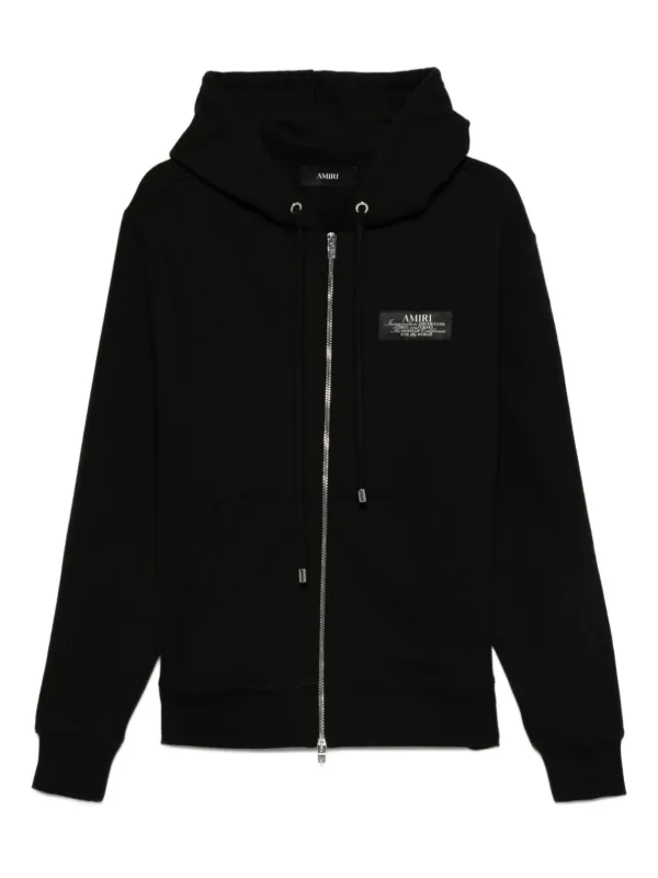 AMIRI ブラック パーカー AMIRI ロゴパッチ パーカー | ブラック | FARFETCH JP