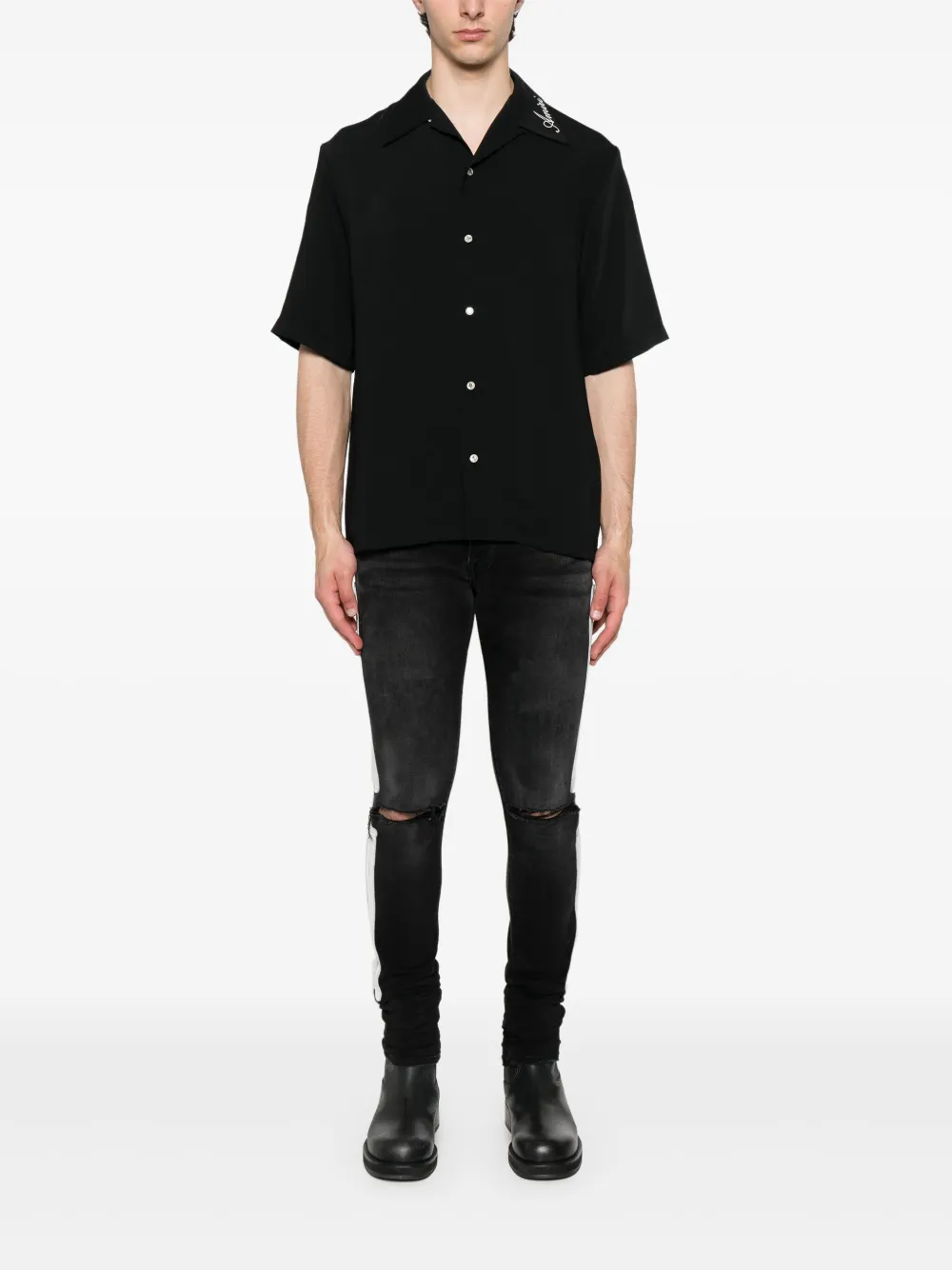 AMIRI logo-embroidered shirt - Zwart
