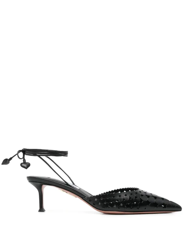 【送料&関税込】Aquazzura Amourose Pumps Aquazzura Amourose 105MM Perforated Patent Leather Pumps