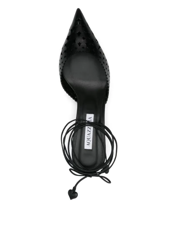 【送料&関税込】Aquazzura Amourose Pumps Aquazzura Amourose 105MM Perforated Patent Leather Pumps