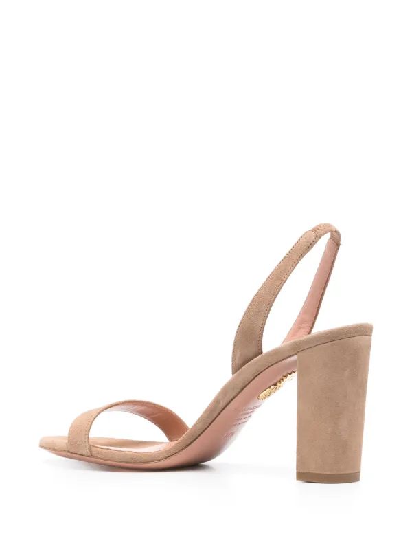 Aquazzura 85mm So Nude Block Sandals Brown FARFETCH